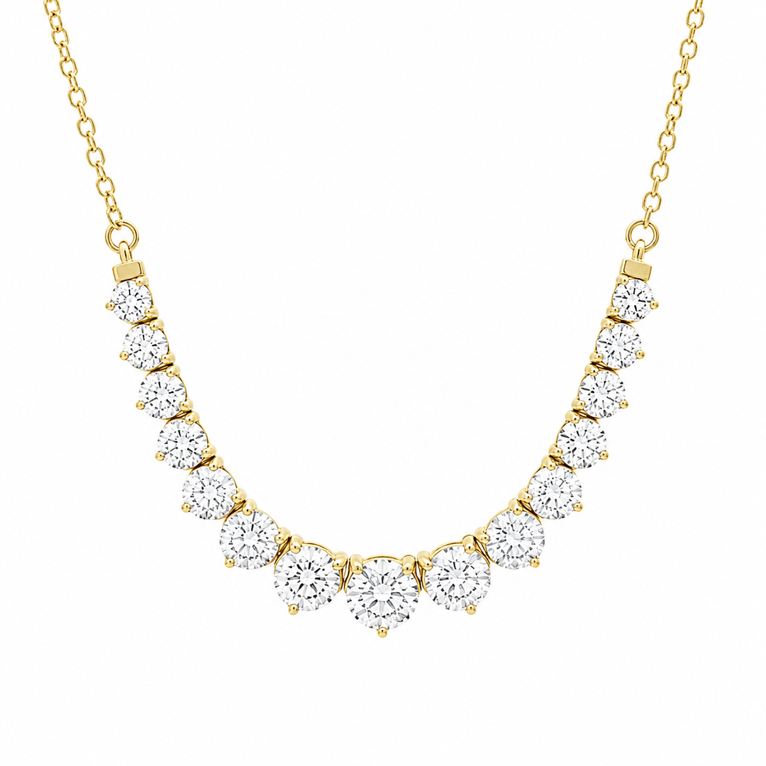 14K Yellow Gold Graduated Diamond Demi Necklace 5.00cttw
