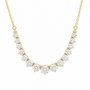 14K Yellow Gold Graduated Diamond Demi Necklace 5.00cttw