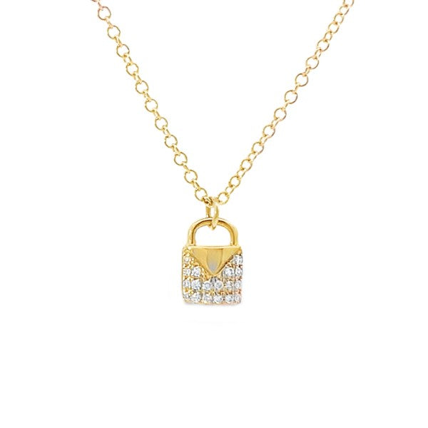 14K Yellow Gold Diamond Purse Necklace