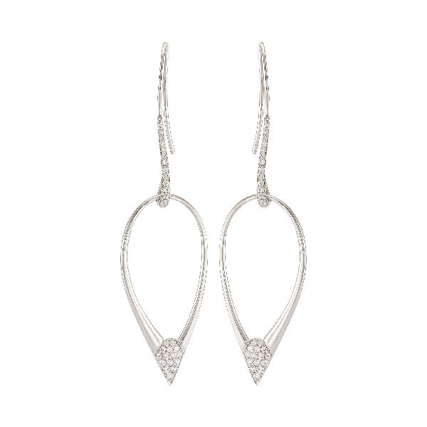 ETHO MARIA 18K White Gold Open Diamond Dangle Earrings