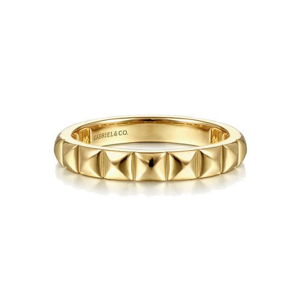 14K Yellow Gold Pyramid Ring