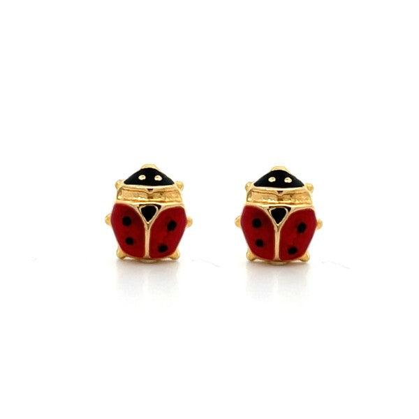 ESTATE 14K Yellow Gold Ladybug Stud Earrings