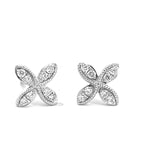Load image into Gallery viewer, Diamond Flower Stud Earrings