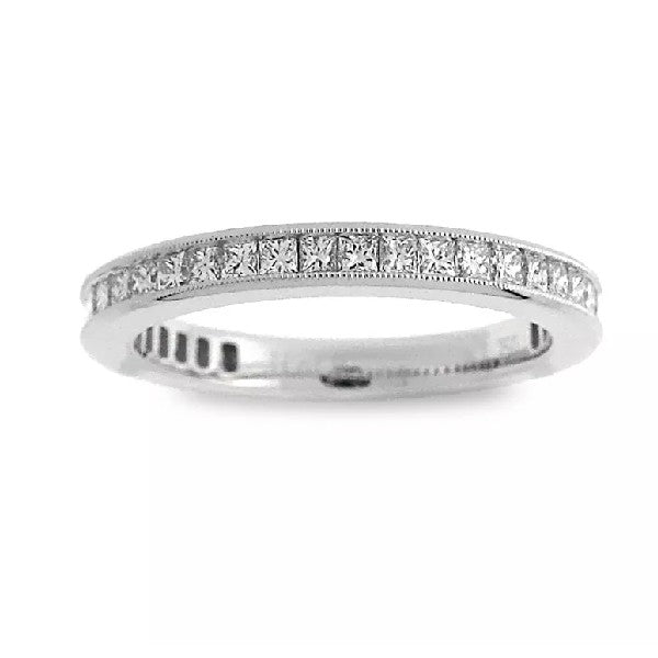 18K White Gold Princess Cut Diamond Wedding or Anniversary Band