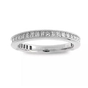 18K White Gold Princess Cut Diamond Wedding or Anniversary Band