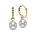 Load image into Gallery viewer, 7.5-8mm Freshwater Pearl Drop Earrings in 14K Yellow Gold
