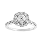 Load image into Gallery viewer, 14K White Gold Diamond Halo Engagement Ring - Proposal Ready