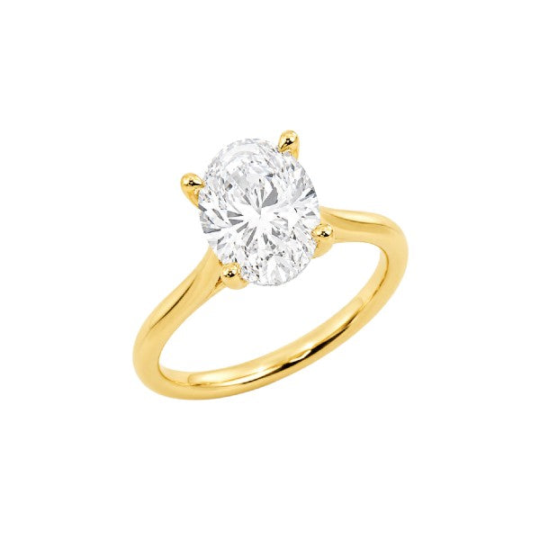 14K Yellow Gold Diamond Solitaire Engagement Ring
