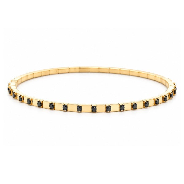 DEMEGLIO 18K Yellow Gold & Black Diamond Stretchable Station Bracelet