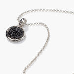 Load image into Gallery viewer, Bamboo Small Round Pave Black Sapphire Necklace