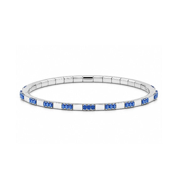 DEMEGLIO 18K White Gold & Sapphire Stretchable Station Bracelet