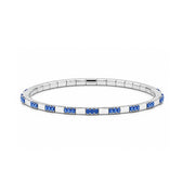 DEMEGLIO 18K White Gold & Sapphire Stretchable Station Bracelet