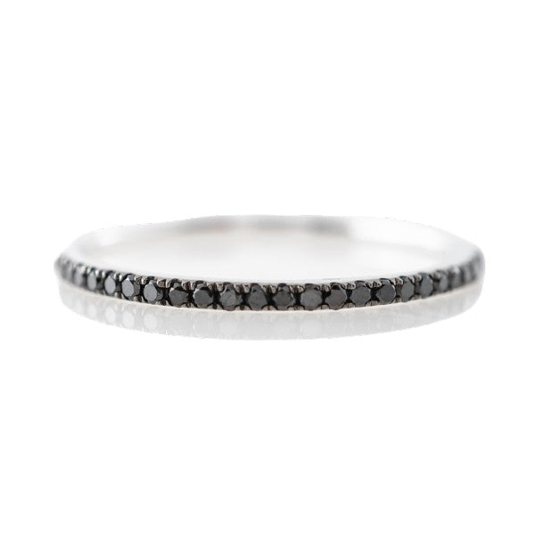18K White Gold Black Diamond Eternity Band