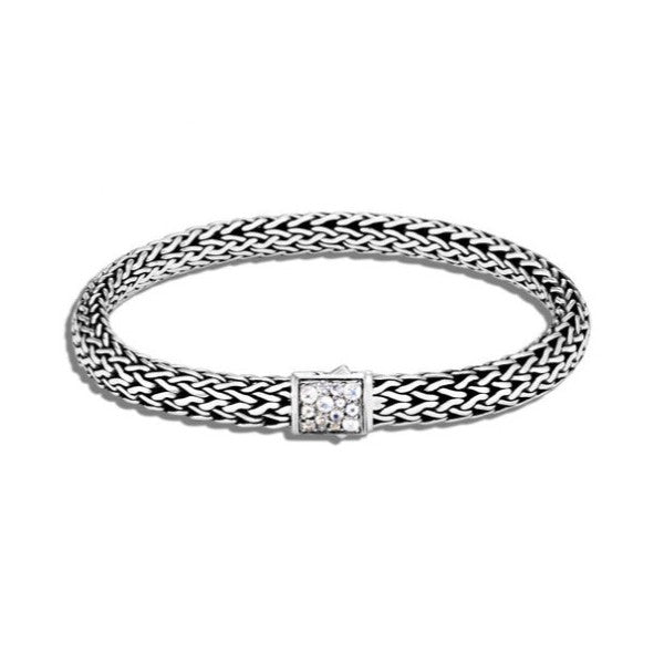 JOHN HARDY Icon Bracelet, Sterling Silver, Reversible Moonstone and Black Sapphire Gemstones, 6.5mm