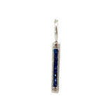 Load image into Gallery viewer, HEATHER B MOORE Small 14K White Gold Channel Set Bar with Blue Sapphires
