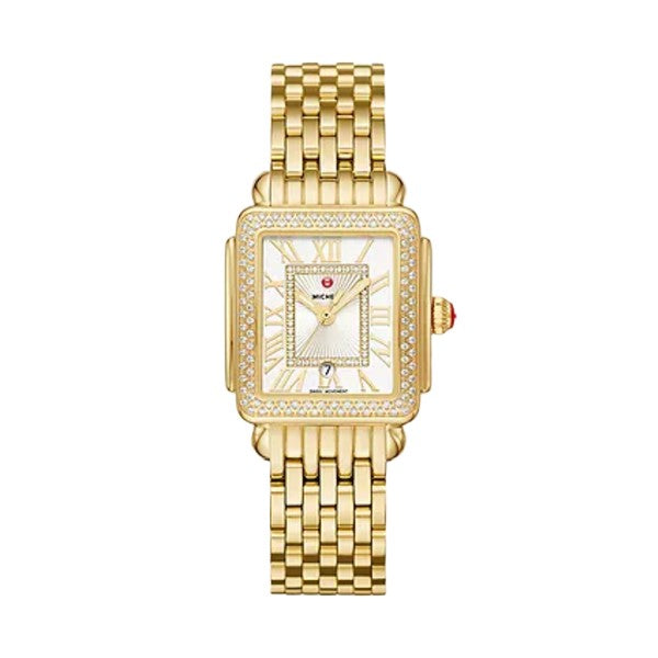 MICHELE Deco Madison Mid 31mm 18K Yellow Gold Plated