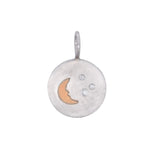 Load image into Gallery viewer, HEATHER B MOORE Sterling Silver and 14K Yellow Gold Moon and Diamond Stars Charm