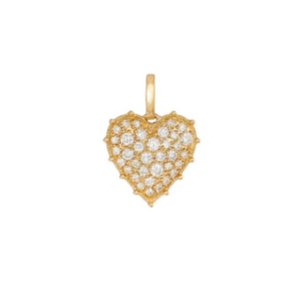 SETHI COUTURE 18K Yellow Gold Confetti Heart Mini White Diamond Pendant