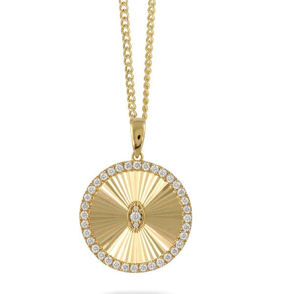 Textured Diamond Disc Pendant