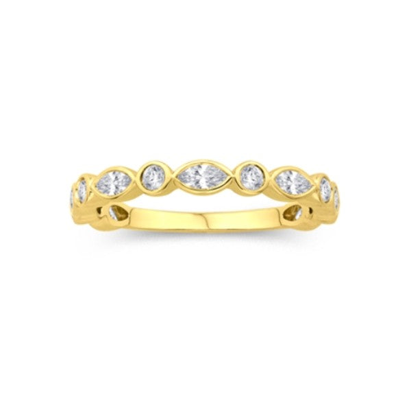 14K Yellow Gold Diamond Stackable Ring