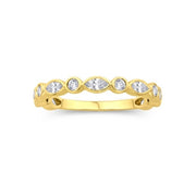 14K Yellow Gold Diamond Stackable Ring