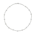 Load image into Gallery viewer, 5.5-6mm White Freshwater Pearl Tin Cup Necklace in 14K White Gold
