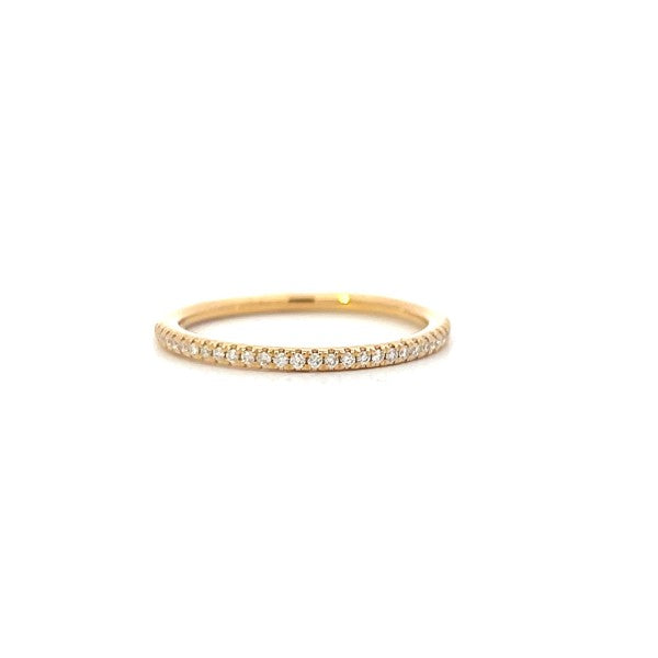 18K Yellow Gold Diamond Wedding Band 0.11cttw