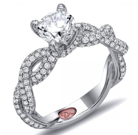 Diamond Pave Twist Engagement Ring