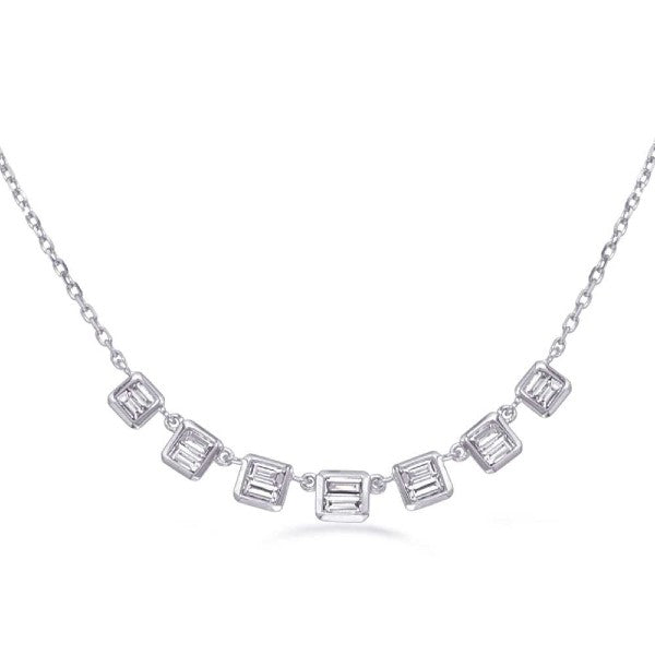 14K White Gold Diamond Necklace