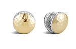 Load image into Gallery viewer, Classic Chain Two Tone Hammered Hinged Reversible Stud Earrings
