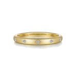 Load image into Gallery viewer, 14K Yellow Gold Brushed Finish Stackable Diamond Band
