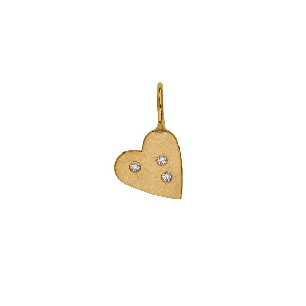 HEATHER B MOORE 14K Gold and Diamond Heart Charm