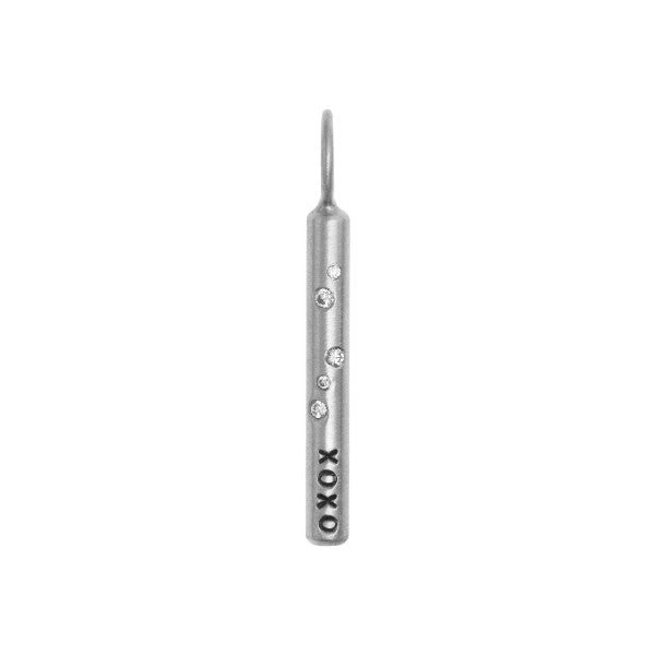 HEATHER B MOORE Sterling Silver and Diamond Scatter XOXO Bar
