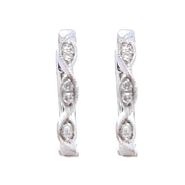 Diamond Huggie Hoop Earrings
