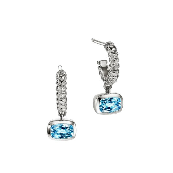 JOHN HARDY Sterling Silver Swiss Blue Topaz Heishi Earrings