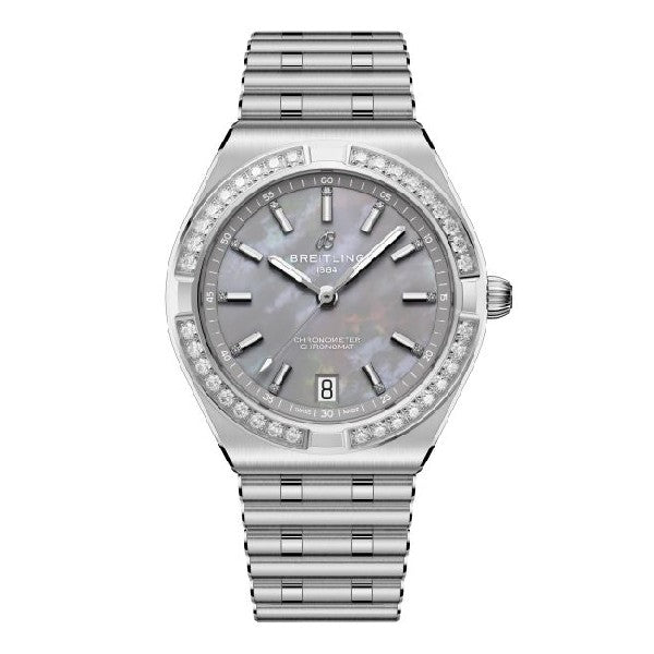 BREITLING Chronomat Automatic 36 Grey Mother-of-Pearl Diamond Watch