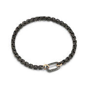 WALTERS FAITH Saxon Sterling Silver, Rose Gold and Black Diamond Bracelet