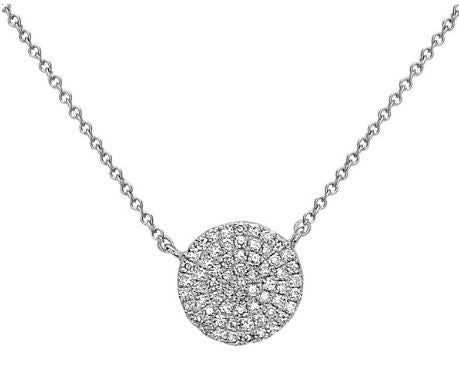 Diamond Pave Disc Necklace