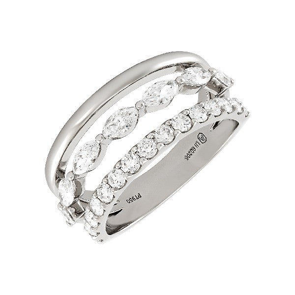 ETHO MARIA Platinum Diamond Mixed-Band Ring