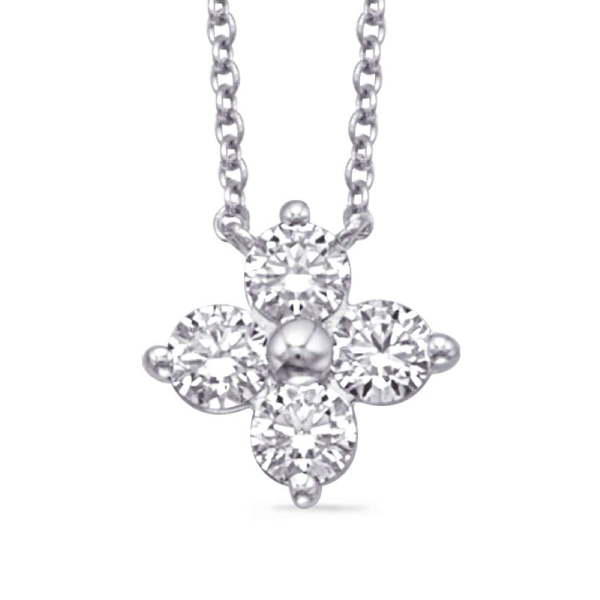 14K White Gold Diamond Necklace