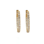 Load image into Gallery viewer, 14K Yellow Gold Diamond Inside-Out Oval Hoop Earrings
