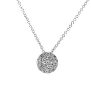 14K White Gold Diamond Cluster Necklace