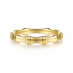Load image into Gallery viewer, 14K Yellow Gold Bamboo Shape Stackable Ring