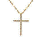 Load image into Gallery viewer, 14K Yellow Gold Diamond Cross Pendant
