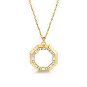 MICHAEL M 14K Yellow Gold Octave Diamond Baguette Necklace