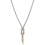 Load image into Gallery viewer, JOHN HARDY Love Knot Y Necklace, Gold, Sterling Silver, 1.8mm
