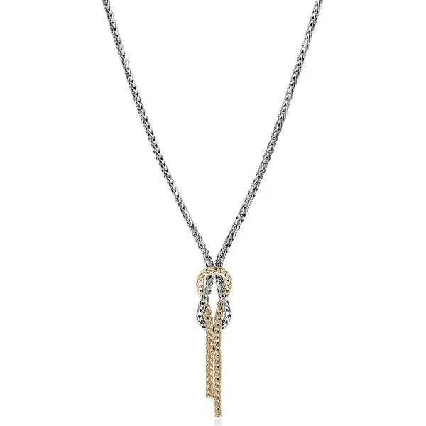 JOHN HARDY Love Knot Silver and 14K Yellow Gold Necklace 1.8mm
