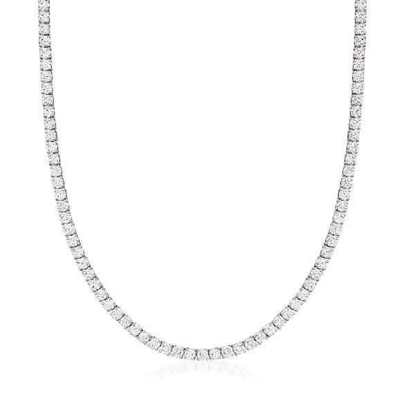 Lab Grown Diamond Tennis Necklace 11.00cttw 14K White Gold