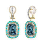 Load image into Gallery viewer, Blue Topaz and Diamond Earrings
