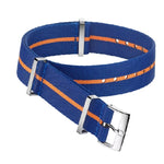 Load image into Gallery viewer, OMEGA NATO Blue Strap with Orange Stripe 19-20mm
